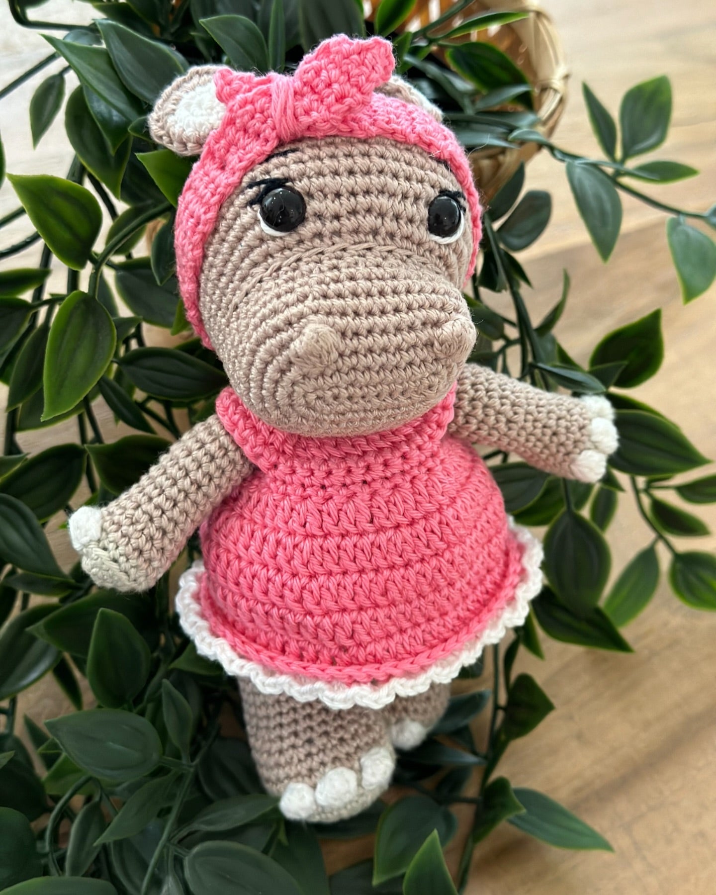 Crochet Hippopotamus Plush - Handmade