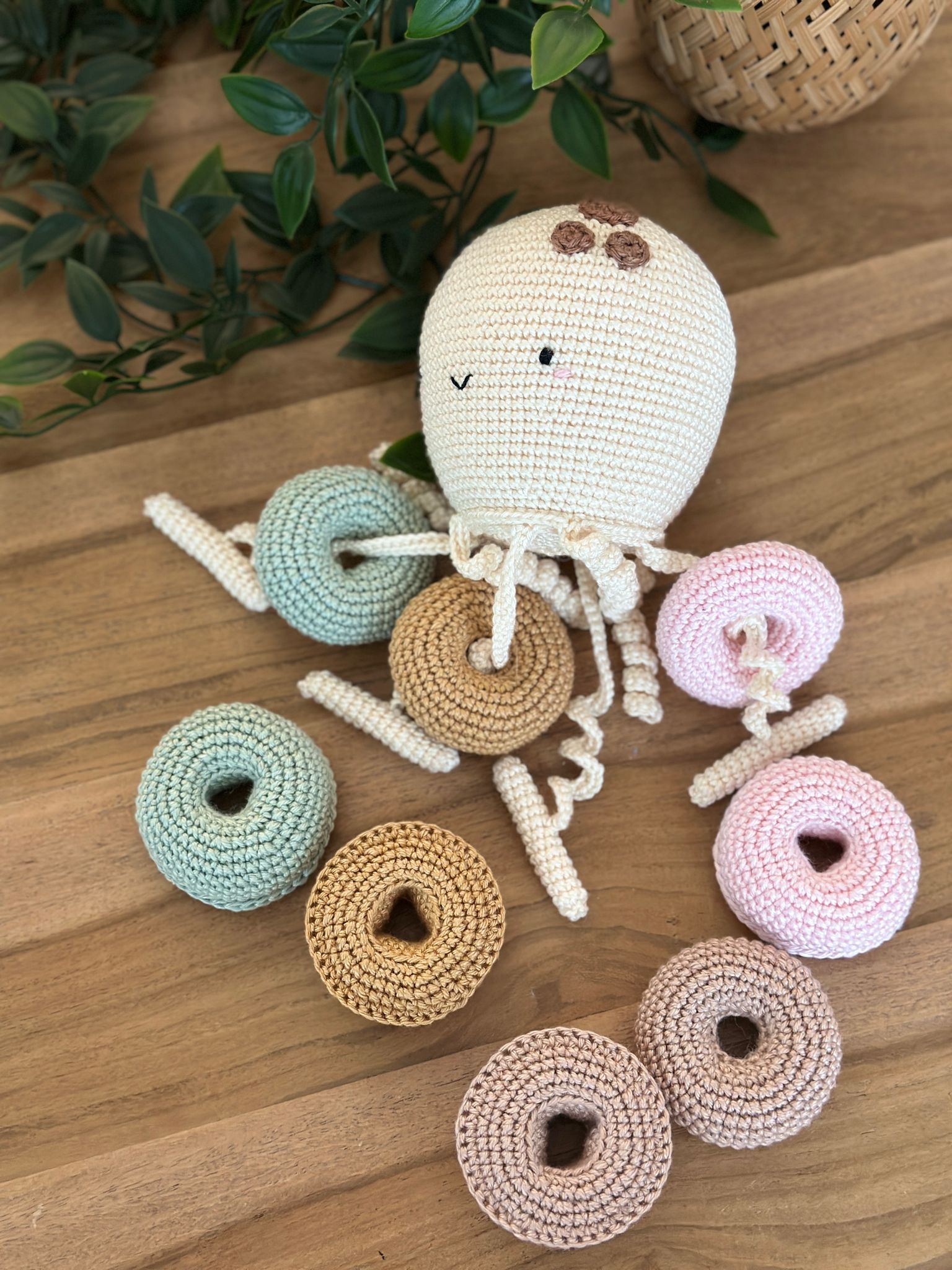 Crocheted Octopus Activity Toy