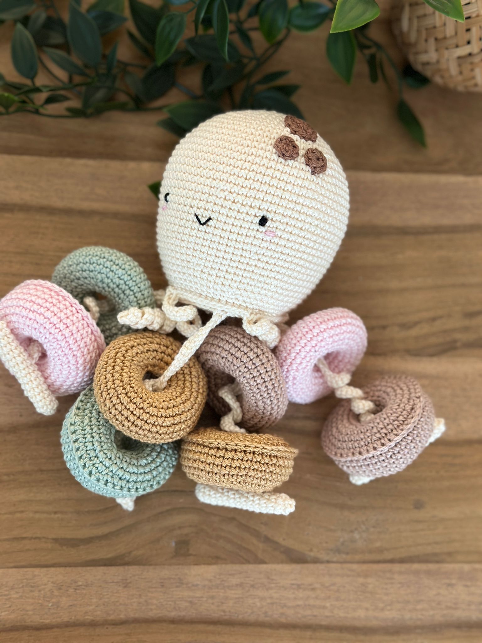 Crocheted Octopus Activity Toy