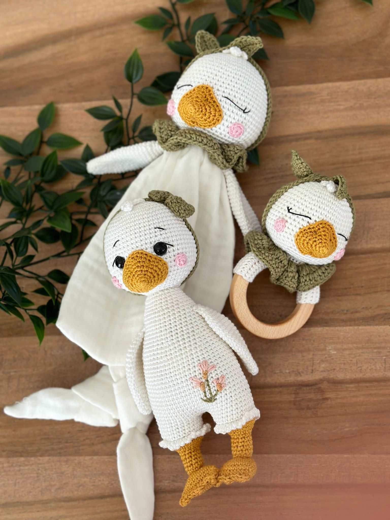 Handmade Crochet Goose Set