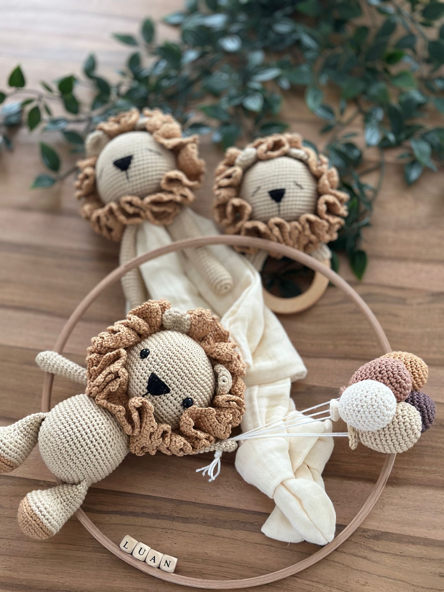 Handmade Crochet Lion Set