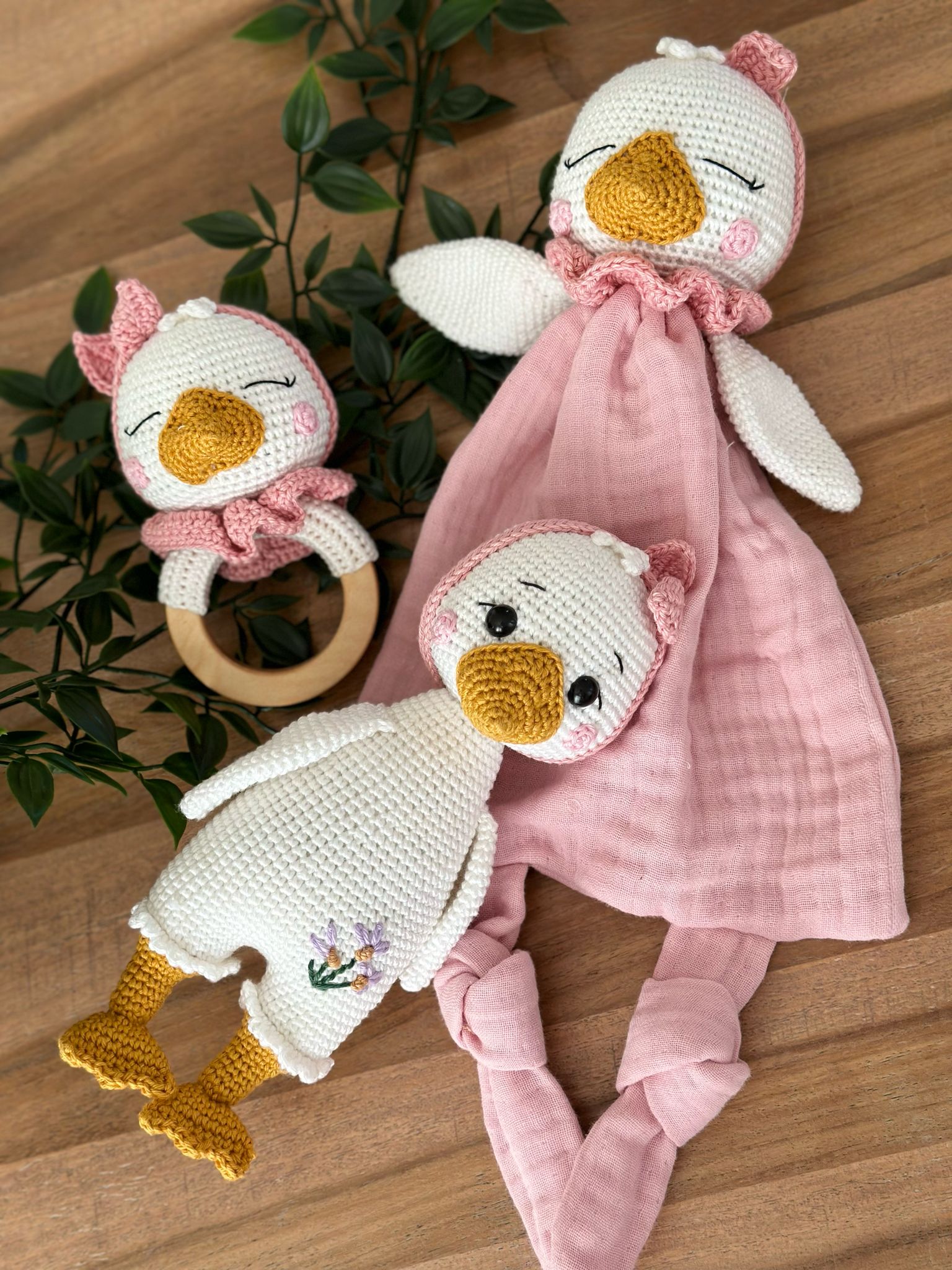 Handmade Crochet Duck Set