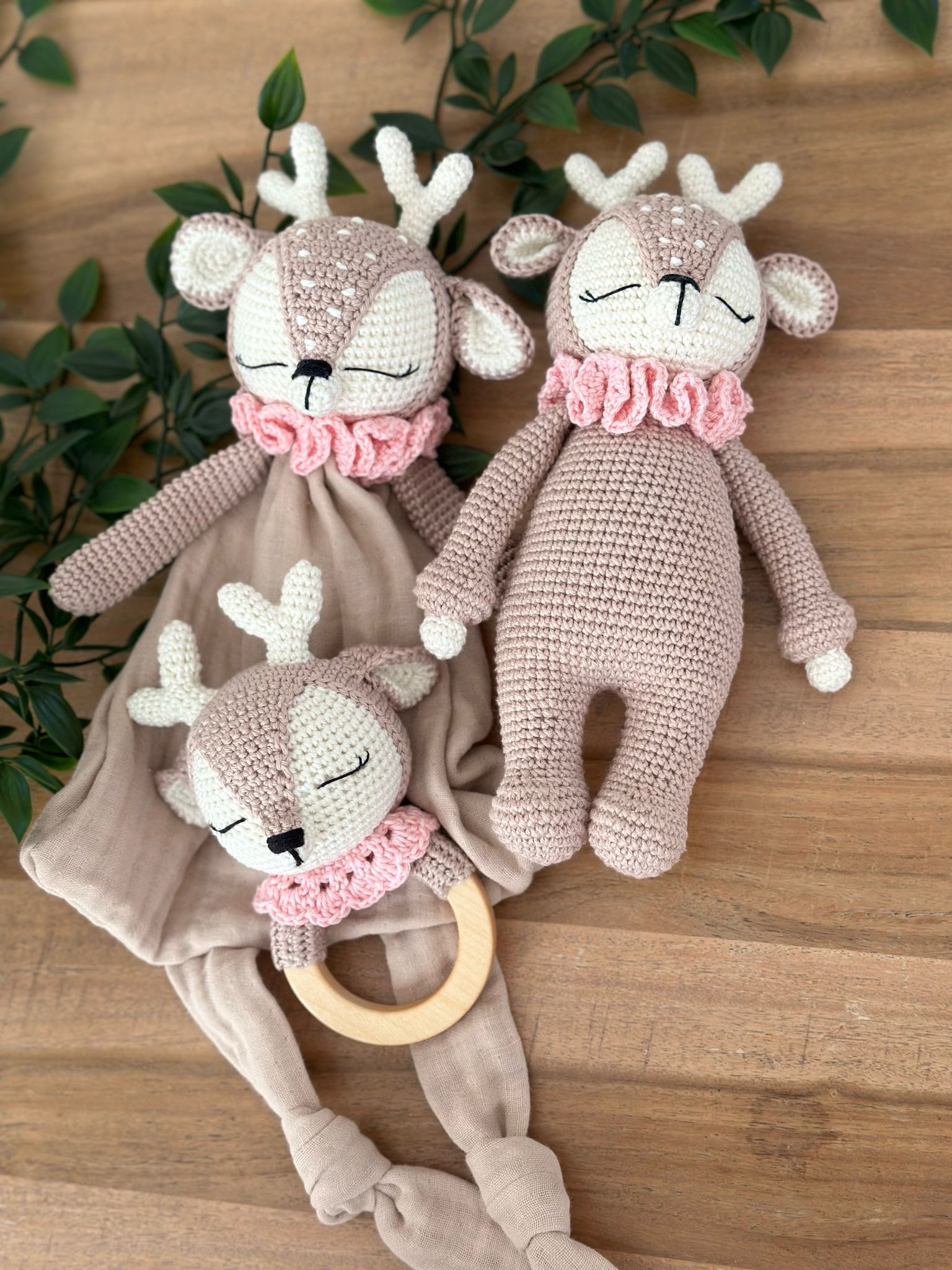 Handmade Crochet Deer – Ruffle Collar Edition
