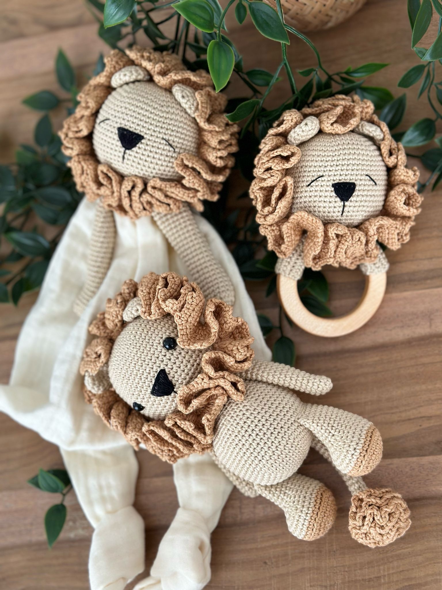 Handmade Crochet Lion Set