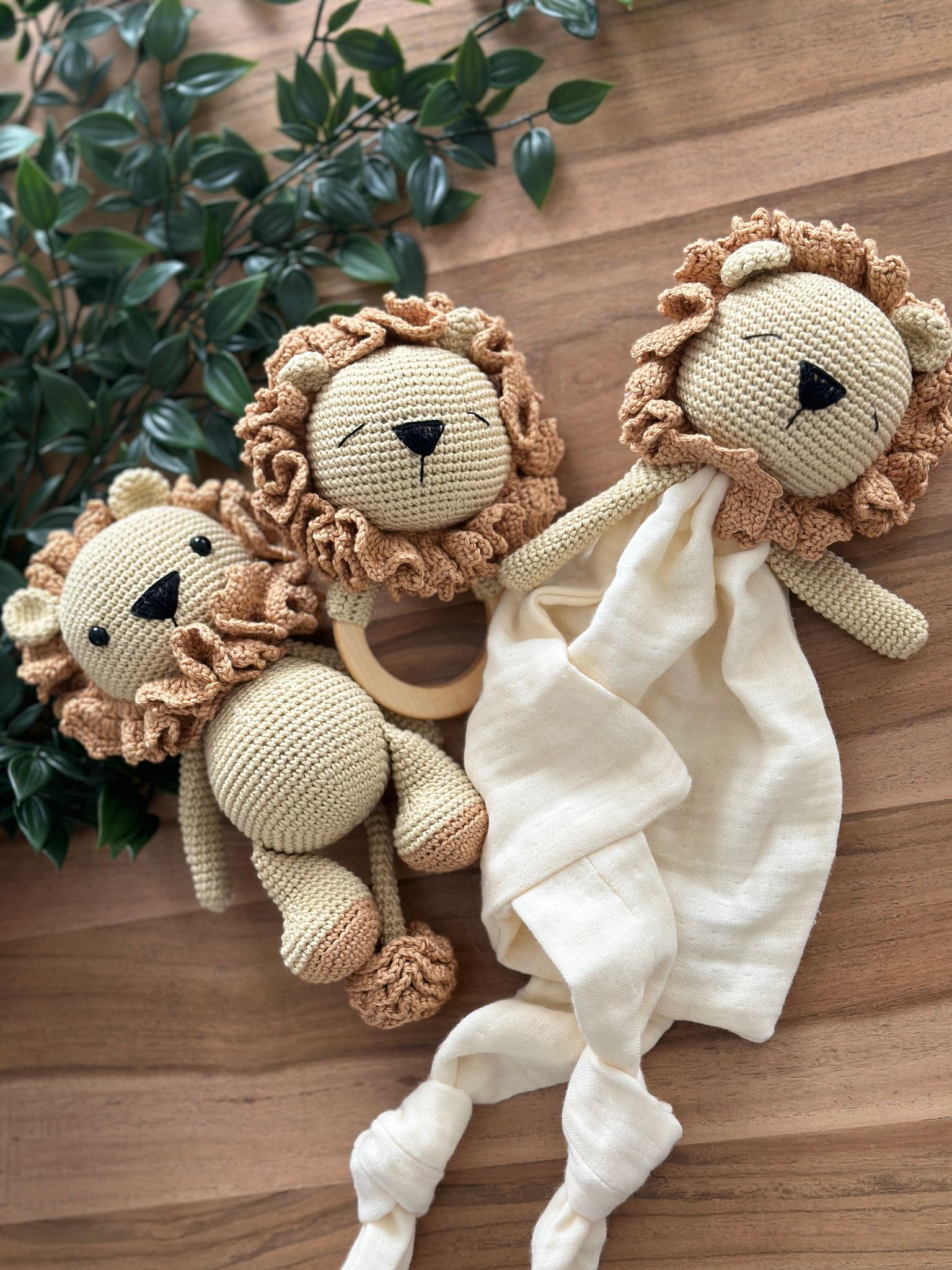 Handmade Crochet Lion Set