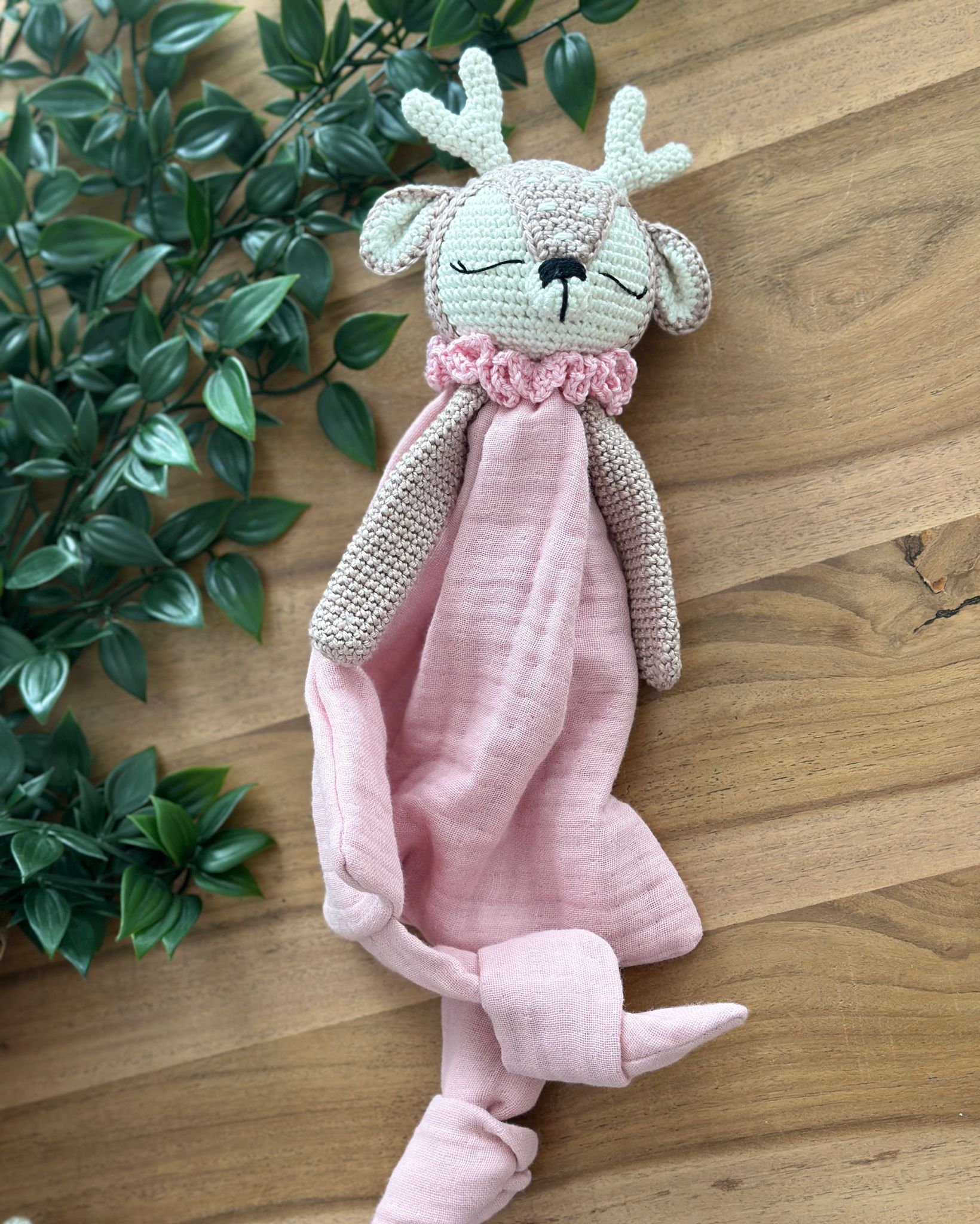 Handmade Crochet Deer – Ruffle Collar Edition