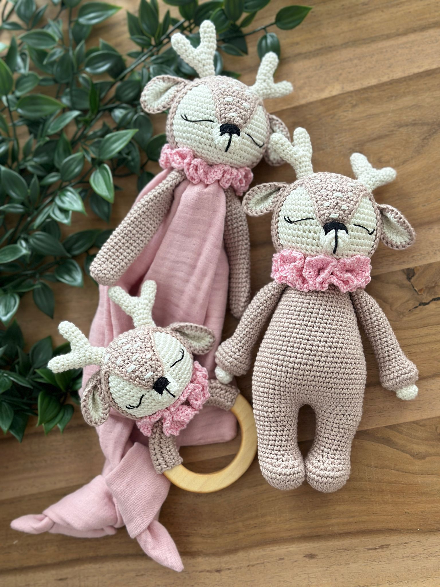 Handmade Crochet Deer – Ruffle Collar Edition