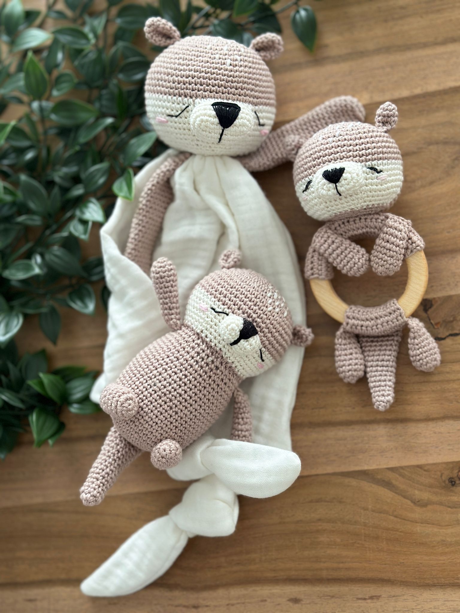 Handmade Crochet Otter Set