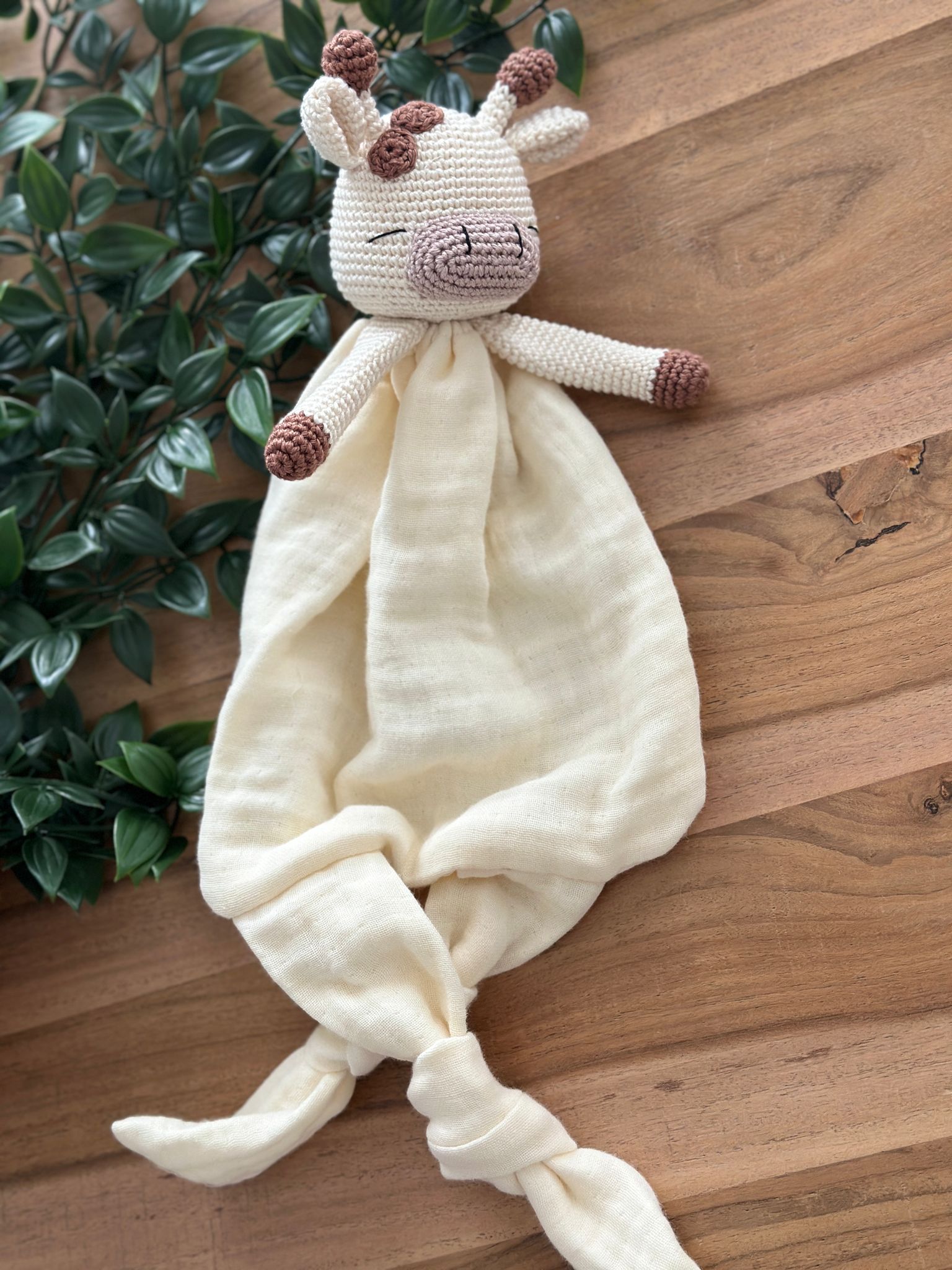 Handmade Crochet Cow Baby Comfort Set – Soft & Adorable