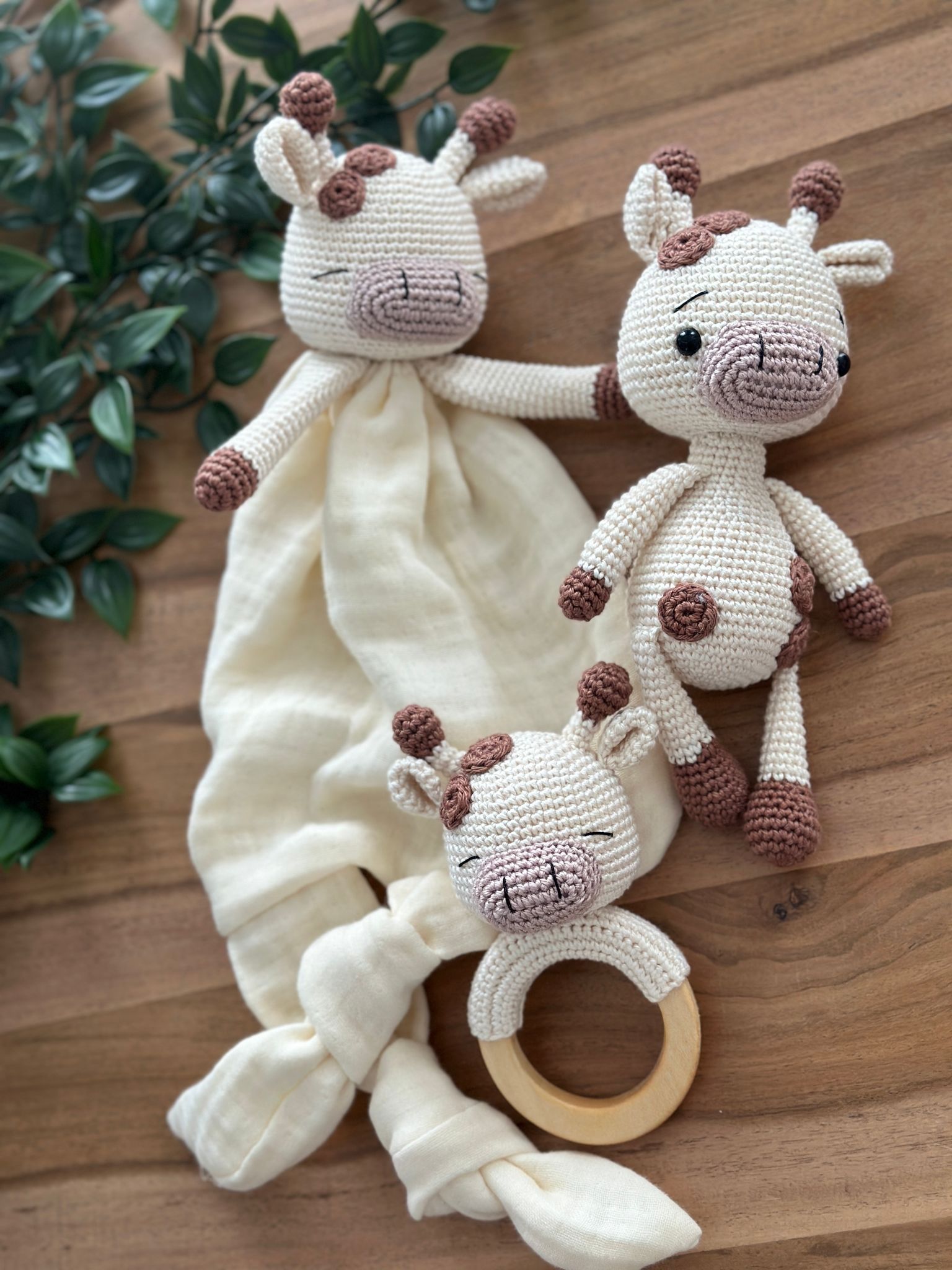 Handmade Crochet Cow Baby Comfort Set – Soft & Adorable