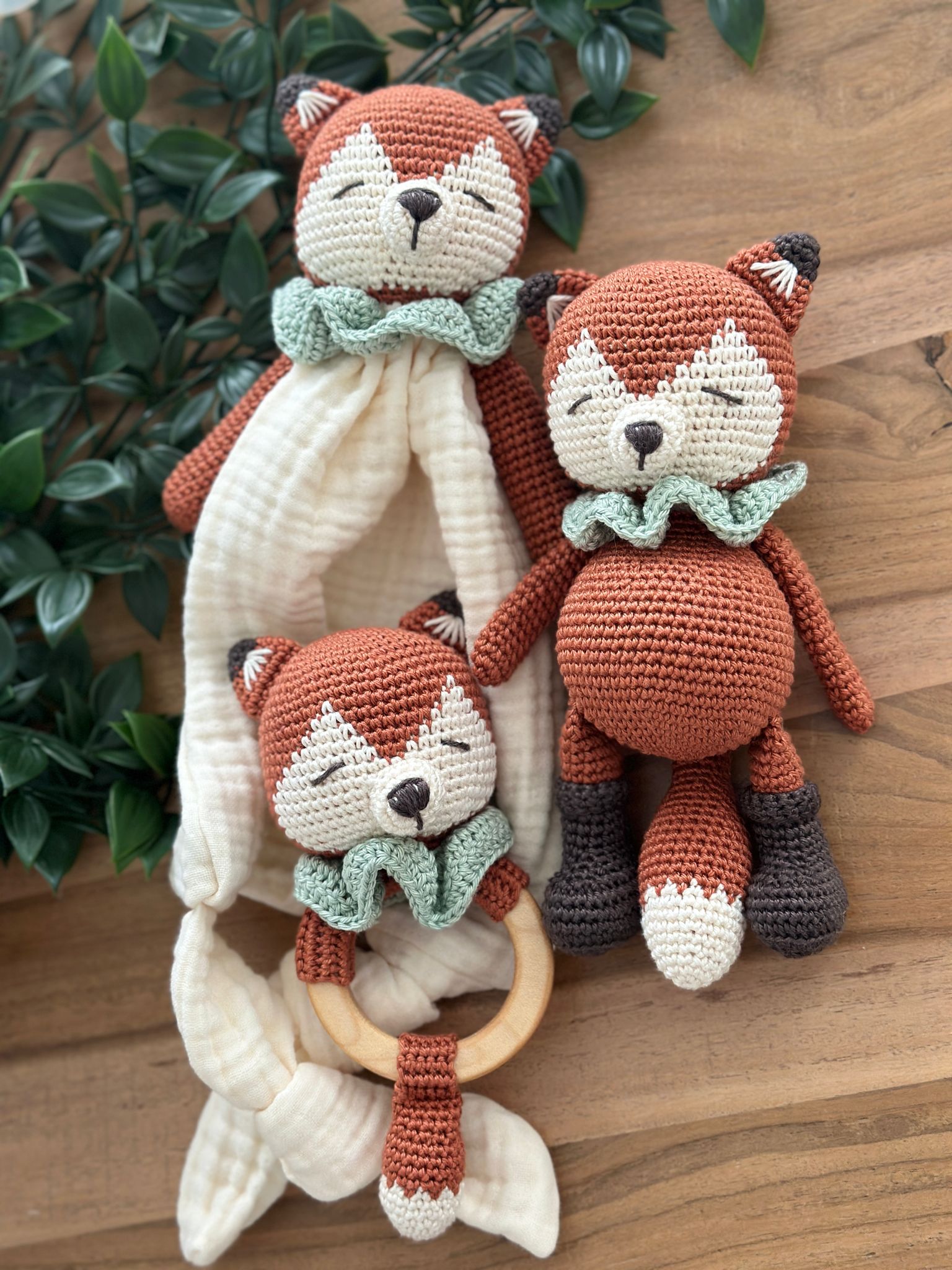 Handmade Crochet Fox Baby Set – Soft & Cozy