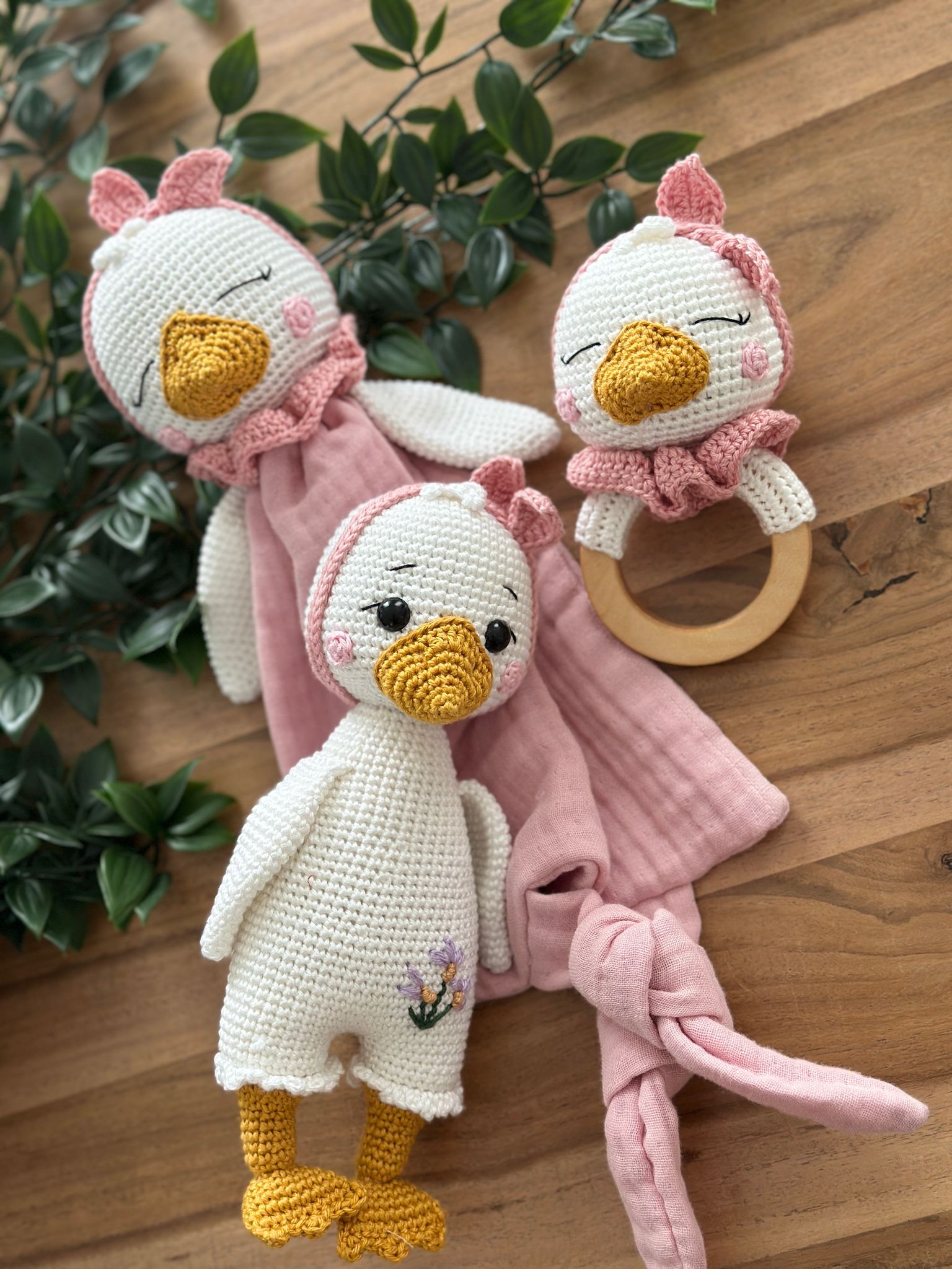 Handmade Crochet Duck Set