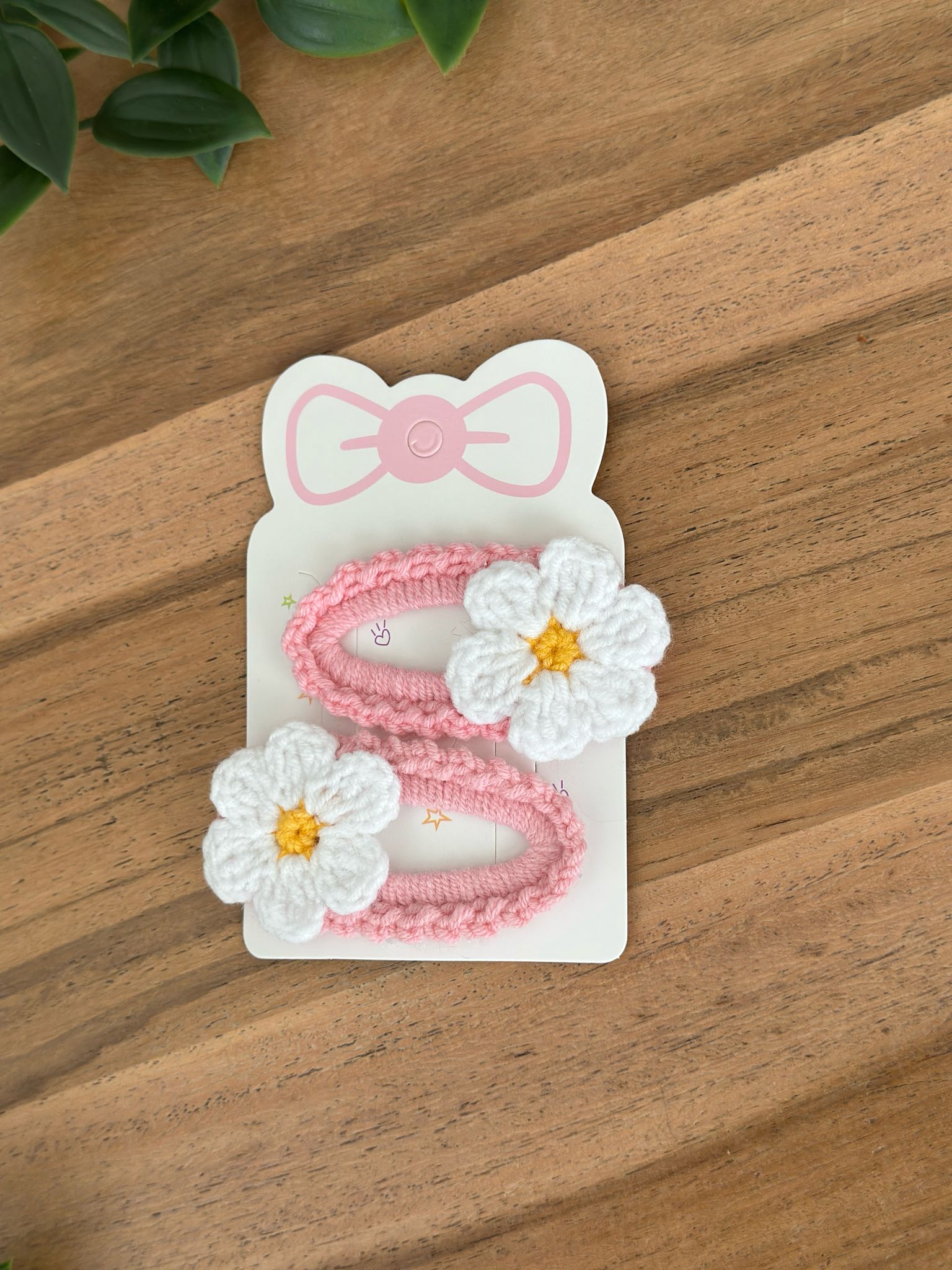 Mustard Daisy Crochet Hair Clips
