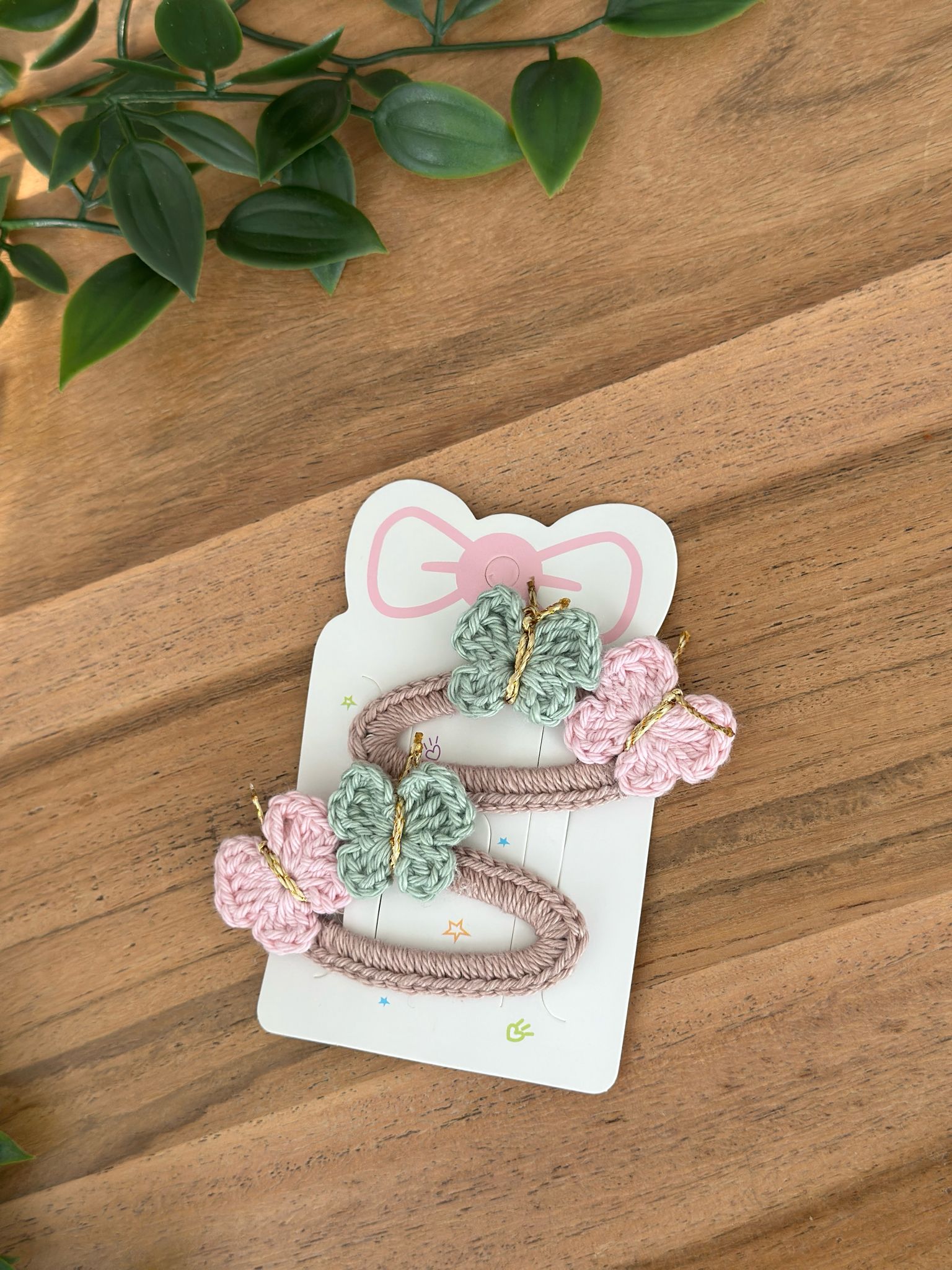 Pastel Butterfly Crochet Hair Clips